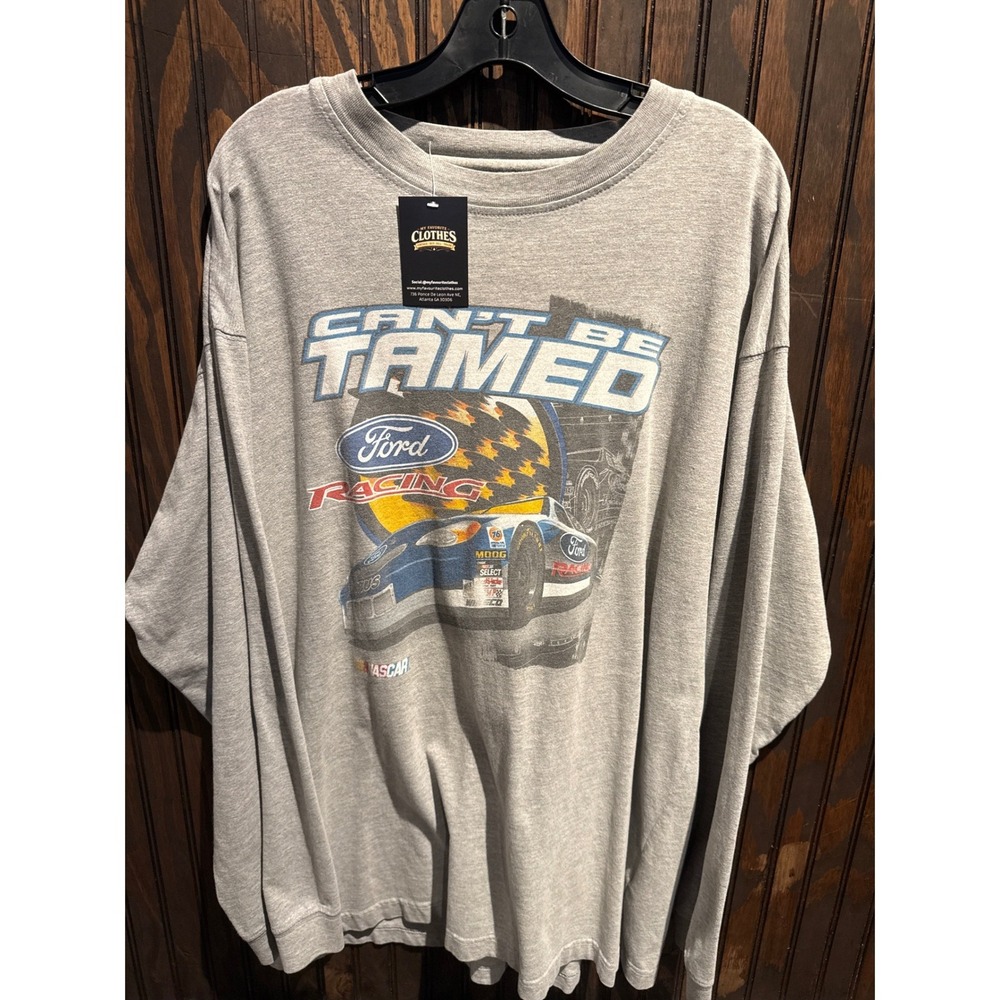 Ford Racing NASCAR Sweatshirt Men XL Heather Gray Cant Be Tamed Graphic Crewneck